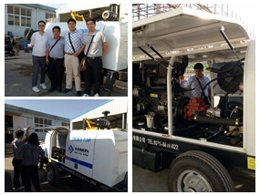 Таиландские клиенты пришли к нашей фабрике, чтобы проверить дизельный бетононасос
